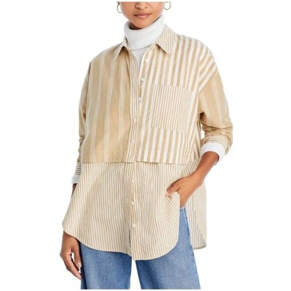 Madewell Womens Modular‎ Oversize Cotton Button-Up Shirt Size Medium - Picture 3 of 9